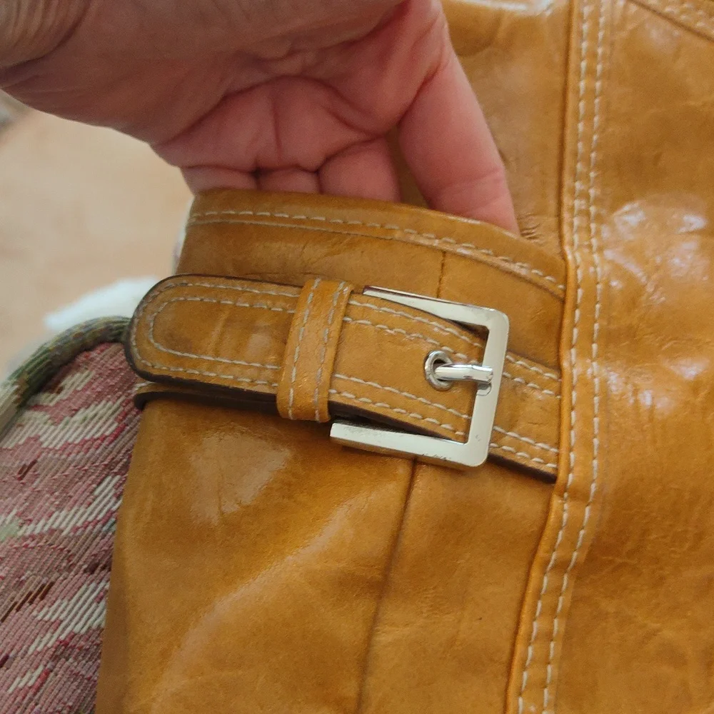 Rosetti Mustard Shoulder Bag with Buckle Accents - Picture 2 of 9